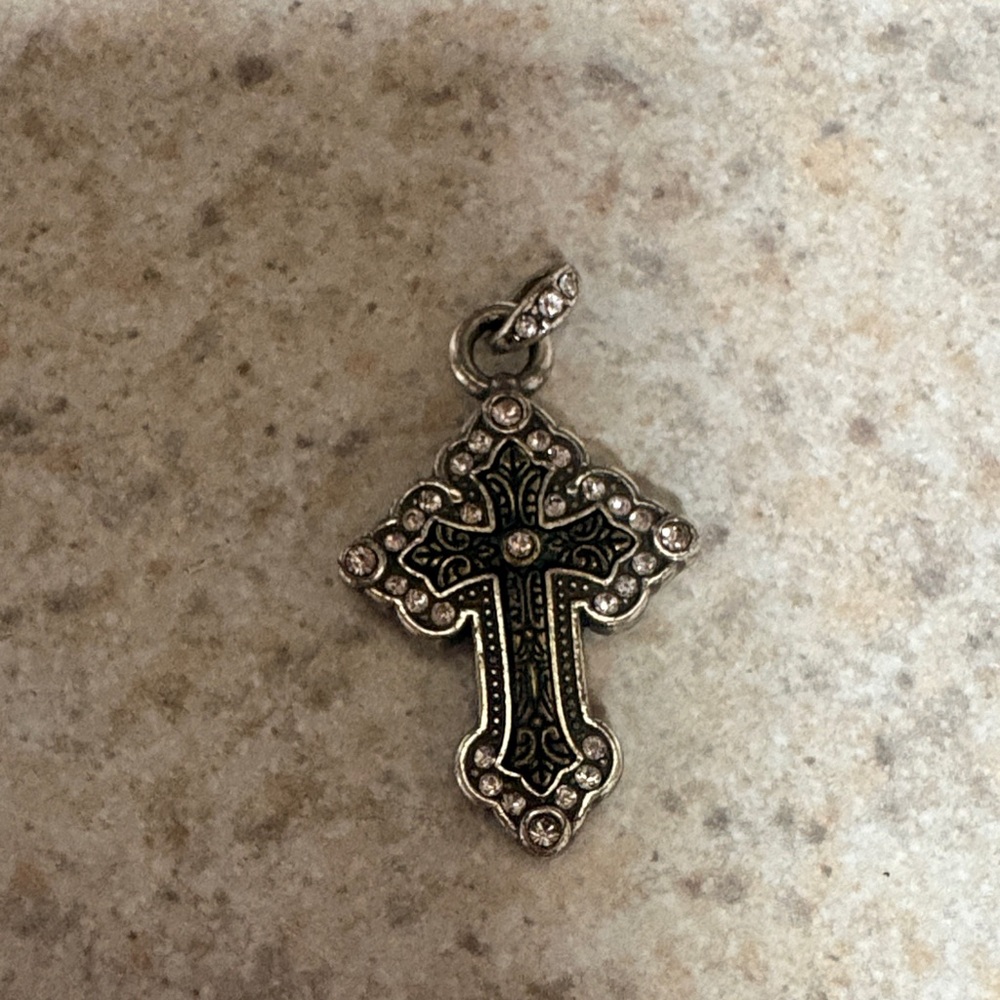 Brighton  Silver Cross Pendant with Rhinestones